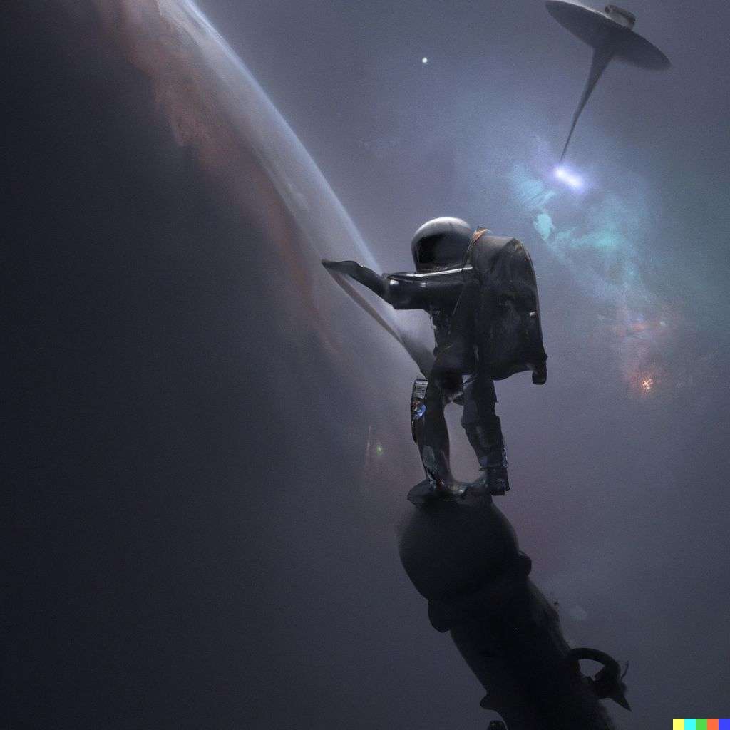 an astronaut, by Stephan Martiniere
